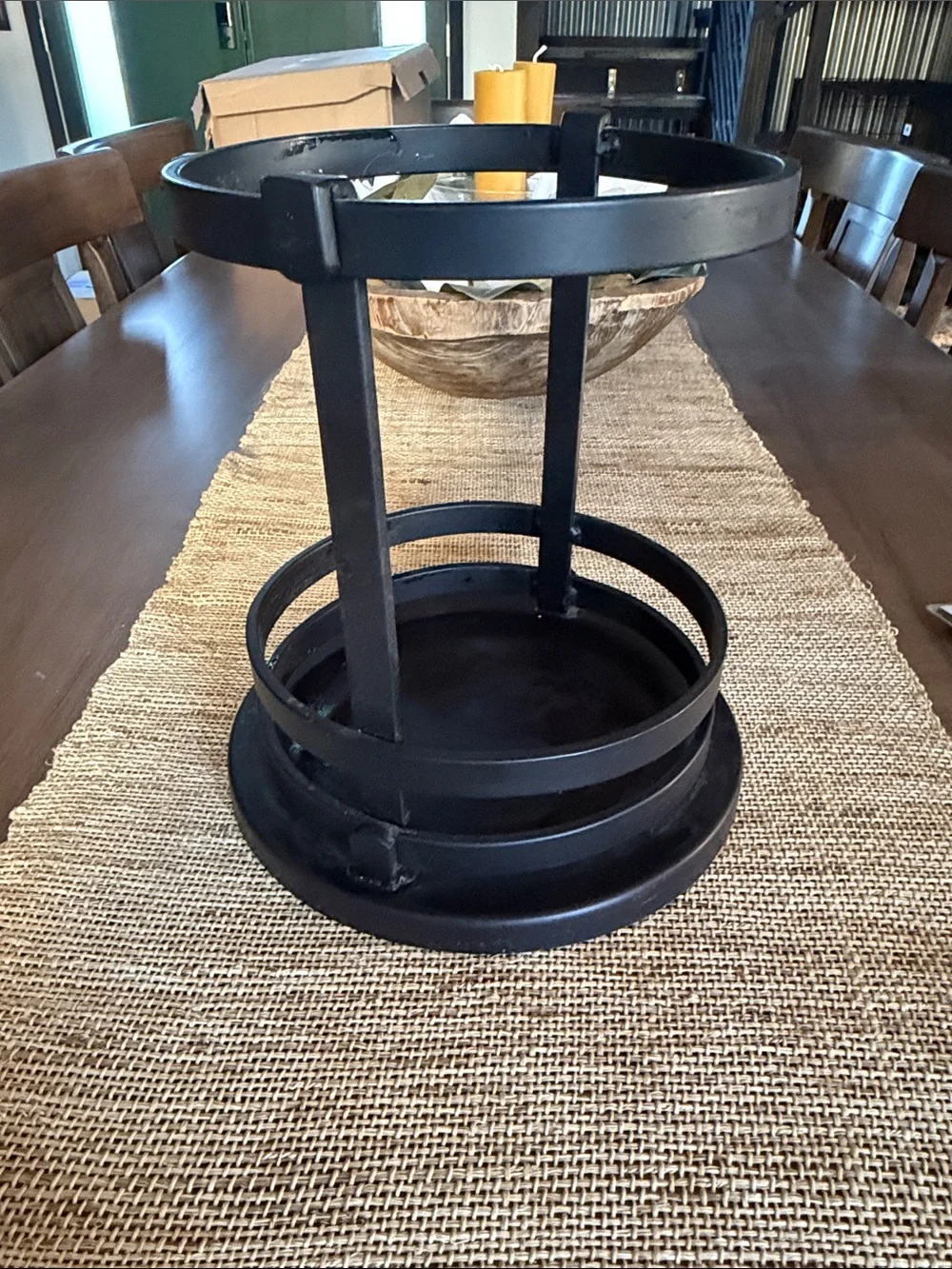 Pottery barn Black Metal Candle/Decor Holder - NO GLASS